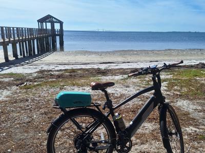 Sunny Pristine Lakefront Pier Bicycle Reflection.jpg