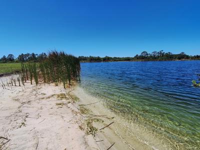 Clear Blue Glassy Lake Tranquil Shoreline Panorama.jpg