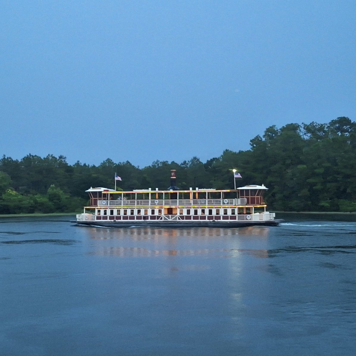 Serene Dreamy Evening Riverboat Reflections Panorama.jpg