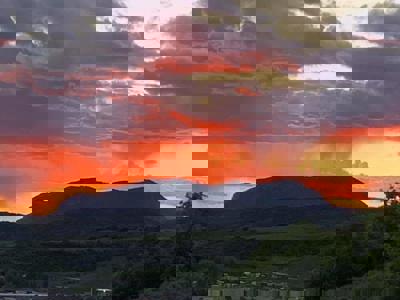 Vibrant Tranquil Sunset Reflections Still Silhouettes.jpg